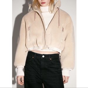 ZARA faux shearling teddy jacket